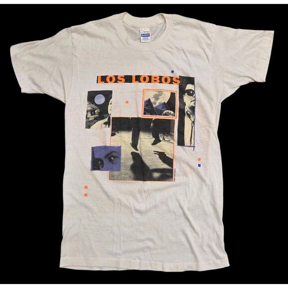 Vtg Los Lobos Band Tee 1987 By Light Of Moon RARE Graphic USA Single Stitch LG - Picture 1 of 10